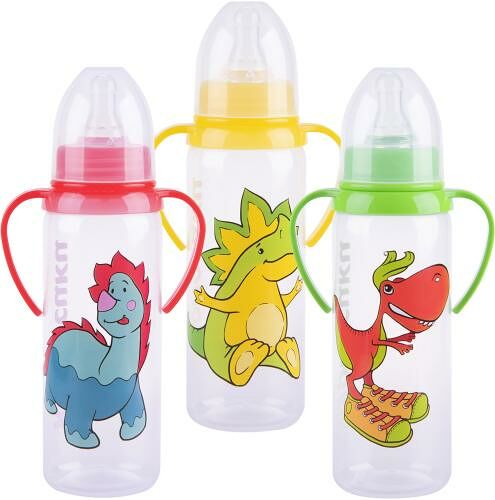 Курносики бутылочка с ручками с силиконовой соской арт. 11139 250 мл в ассортименте