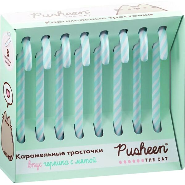 Тросточки Pusheen карамельные Мята-Черника 120г