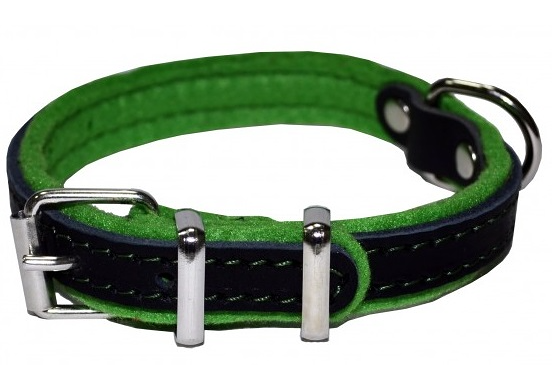 Ошейник Аркон Фетр черный/зеленый для собак 1,6*20-28 см