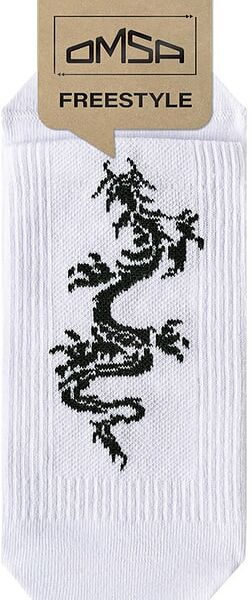 Носки мужские Omsa Freestyle с рисунком Дракон Белые Размер 42-44
