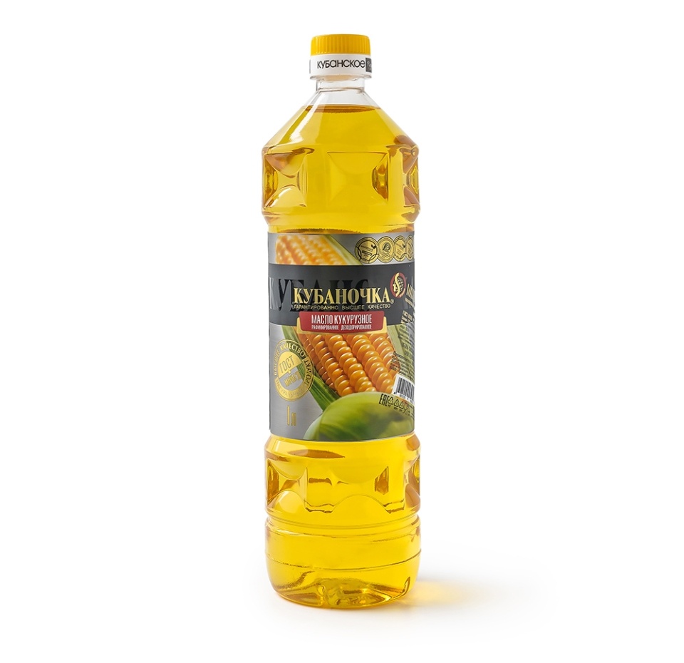 

Масло кукурузное Кубаночка рафинированное дезодорированное 1 л