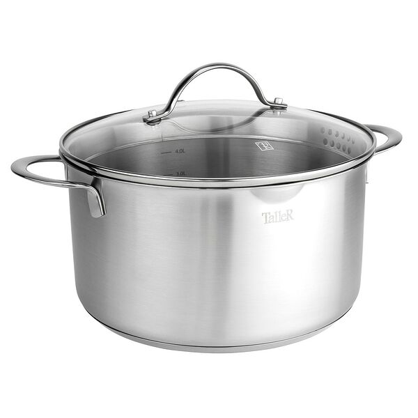 Кастрюля TalleR Авелина с крышкой, 5.3 л, нерж. сталь