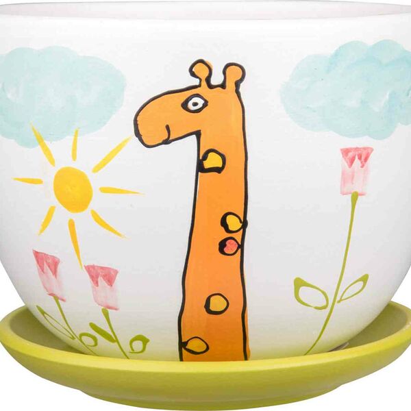 Горшок керамический с подставкой Жираф, 1.05 л