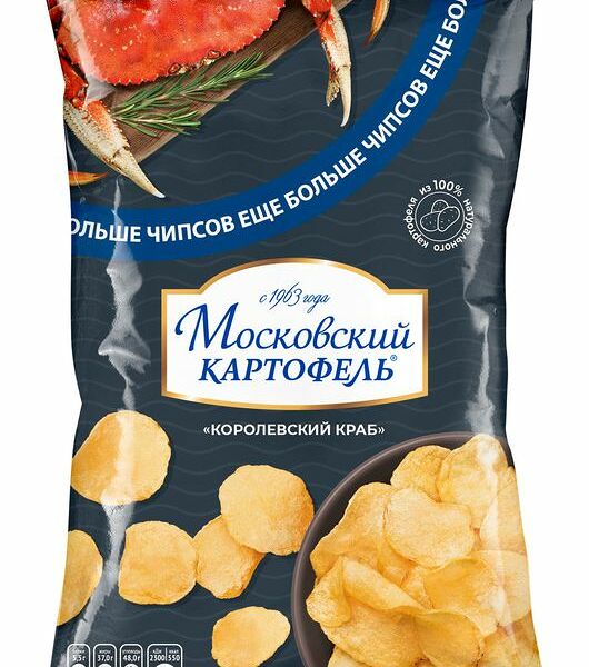 Картофель хрустящий Московский Картофель со вкусом Королевского краба, 225г