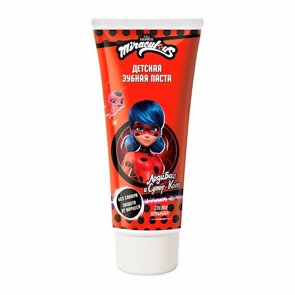 Зубная паста Леди Баг Спелая клубника 3+