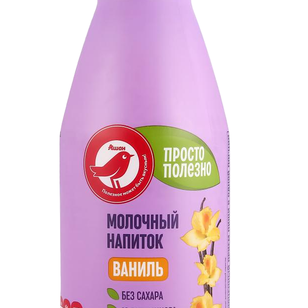 Напиток молочный Ашан Красная птица Ваниль БЗМЖ