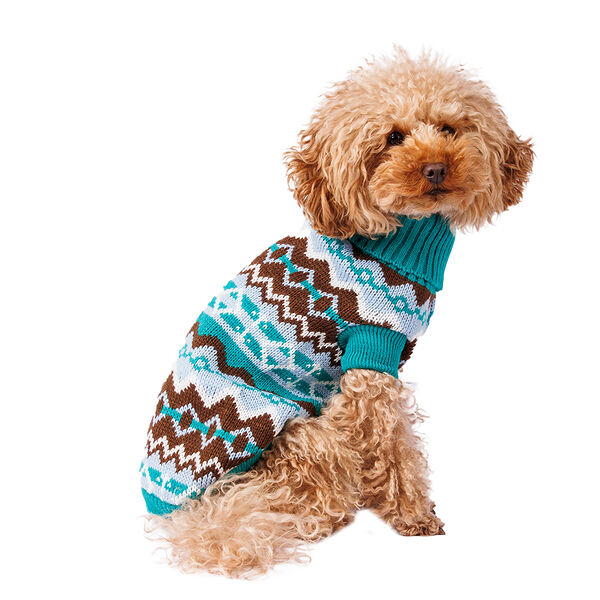 Свитер для собак с узором 50см 3XL зеленый (унисекс)