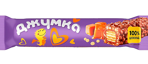 Батончик вафельный Джумка с мягкой карамелью и воздушной кукурузой