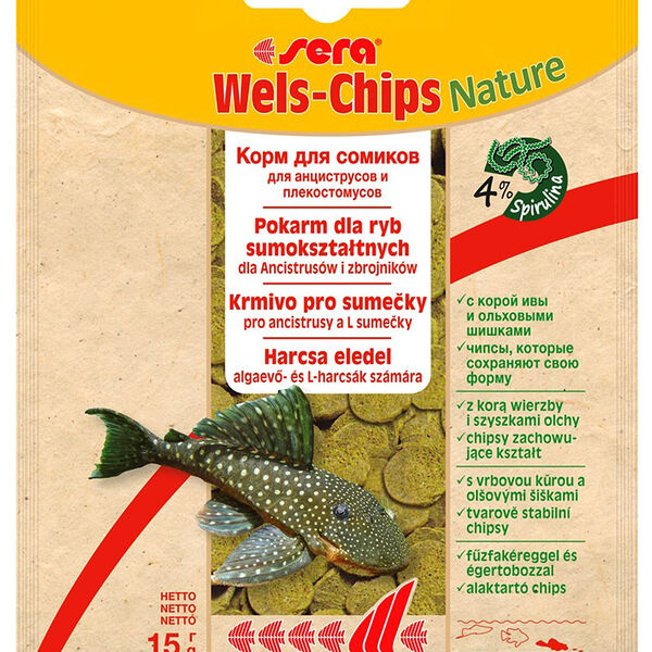 SERA Wels-Chips Корм для лорикариевых сомов,чипсы