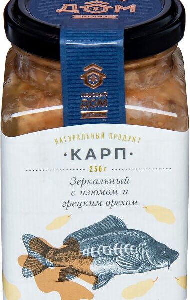 Карп зеркальный Медовый дом ферма с грецким орехом и изюмом 250г