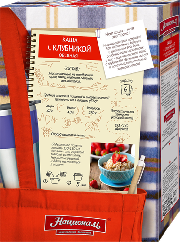 

Каша овсяная Националь с клубникой, 240 г