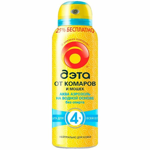Дэта Аква аэрозоль от комаров и мошек 125 мл