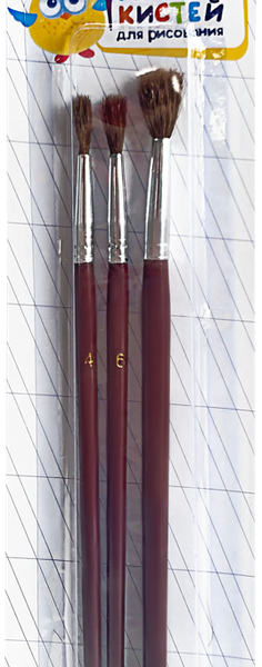 Набор кистей ЛЕНТА № 4,6,8, 3шт