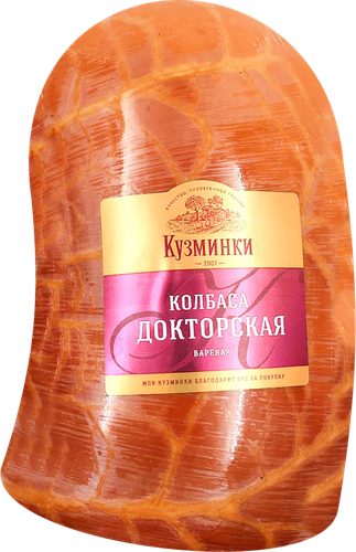

Колбаса Кузминки Докторская вареная синюга вес