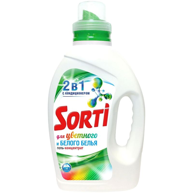 

Гель для стирки Sorti 2 в 1 для цветного и белого белья 1.3 л