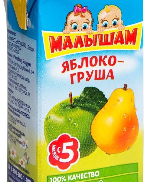 Нектар ФрутоНяня яблоко-груша с 5 месяцев, 125мл