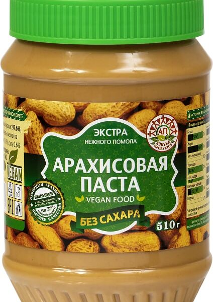 Паста арахисовая Азбука продуктов Экстра без сахара 510г