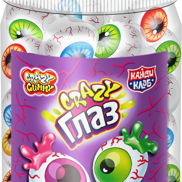 Мармелад с кислой начинкой Канди Клаб Crazy Gummy Crazy Глаз 1 шт. 10 г