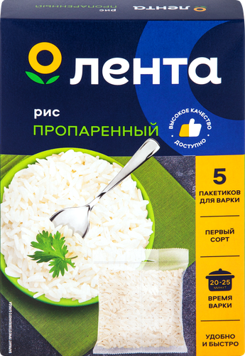 

Рис Лента пропаренный, в пакетиках, 5х80 г