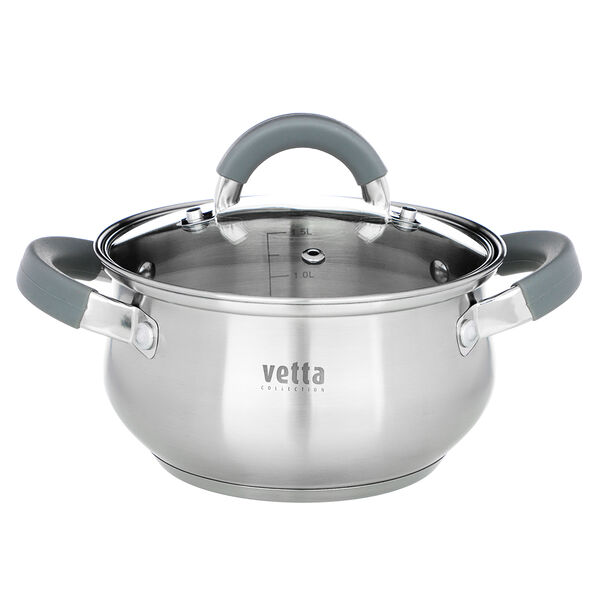 Vetta вена кастрюля 16х9,5см. 1,9л. со стекл. крышкой, индукция
