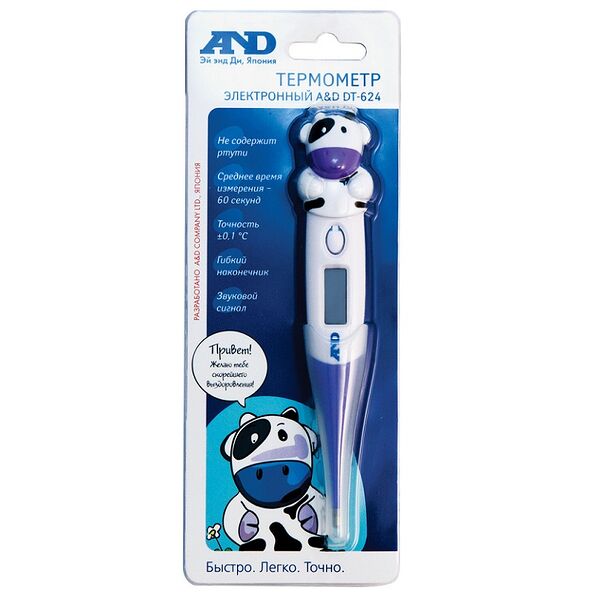 AND термометр электронный арт. DT-624 коровка