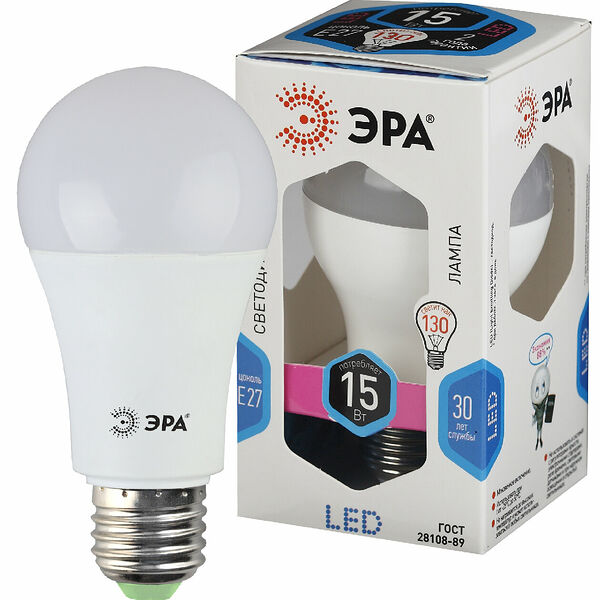 Лампа Led Эра A60-15W-840-E27