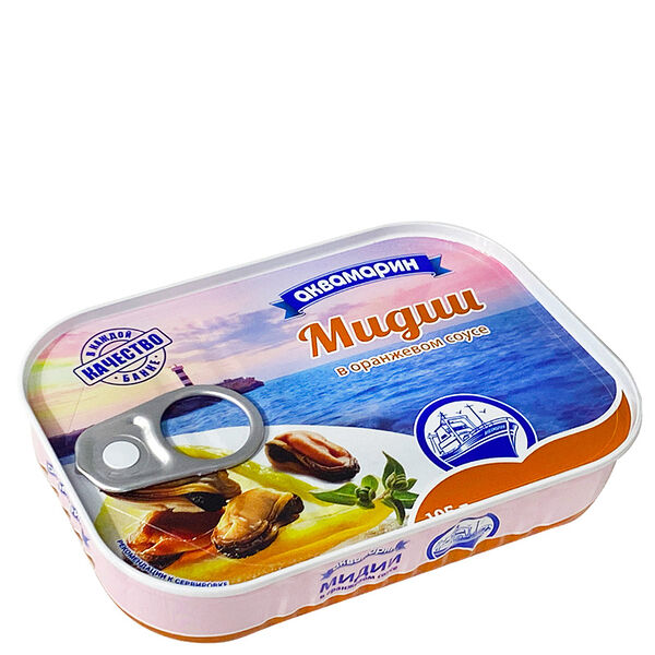 Мидии в оранжевом соусе Аквамарин, 105 г