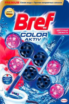 Средство чистящее для унитаза Bref Color Aktiv Цветочная свежесть 2шт*50