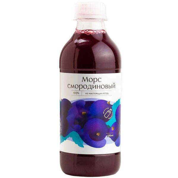 Морс Fizzberry из черной смородины горячего розлива, 330мл