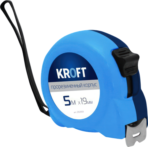 

Рулетка Kroft прорезиненная 5мх19мм