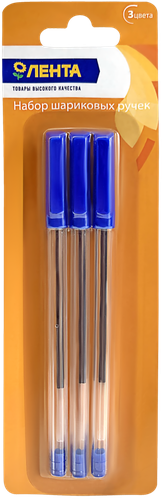 

Набор шариковых ручек ЛЕНТА, синий, 3шт