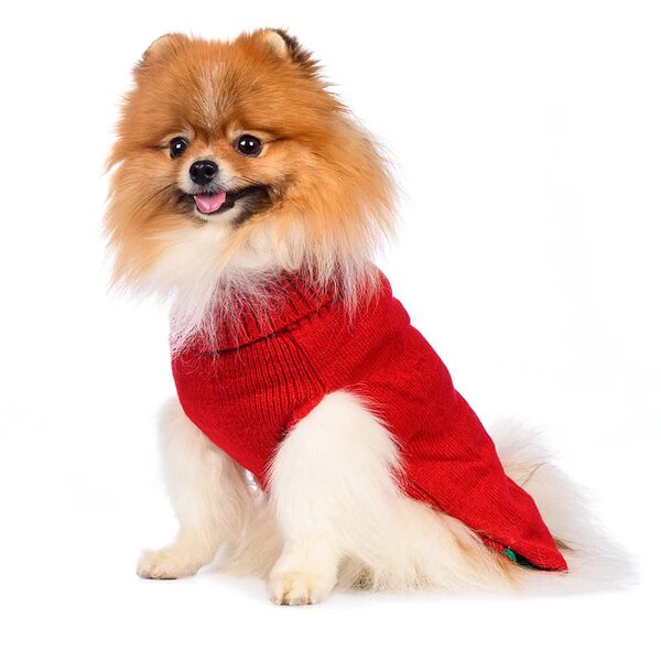 Свитер для собак Елочка светящаяся Led M красный (унисекс)