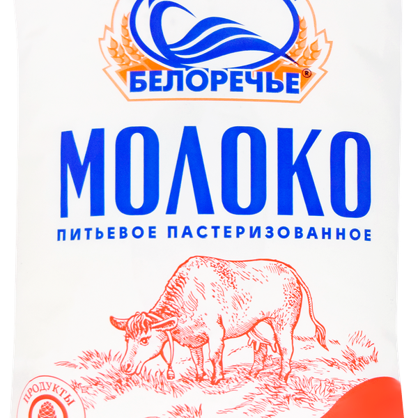 Молоко пастеризованное БЕЛОРЕЧЬЕ 3,5% ГОСТ, без змж