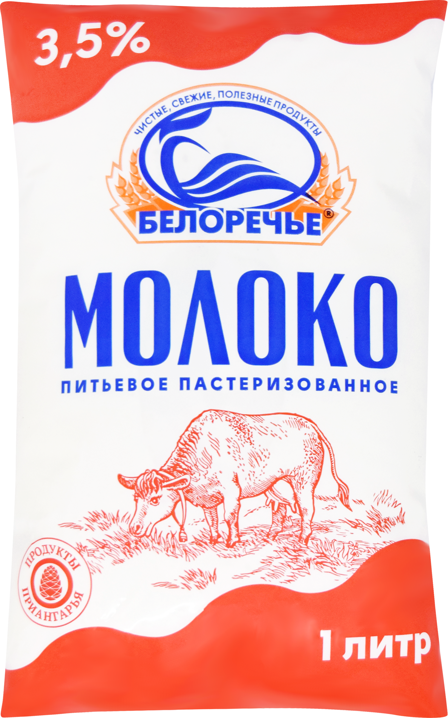 

Молоко пастеризованное БЕЛОРЕЧЬЕ 3,5% ГОСТ, без змж