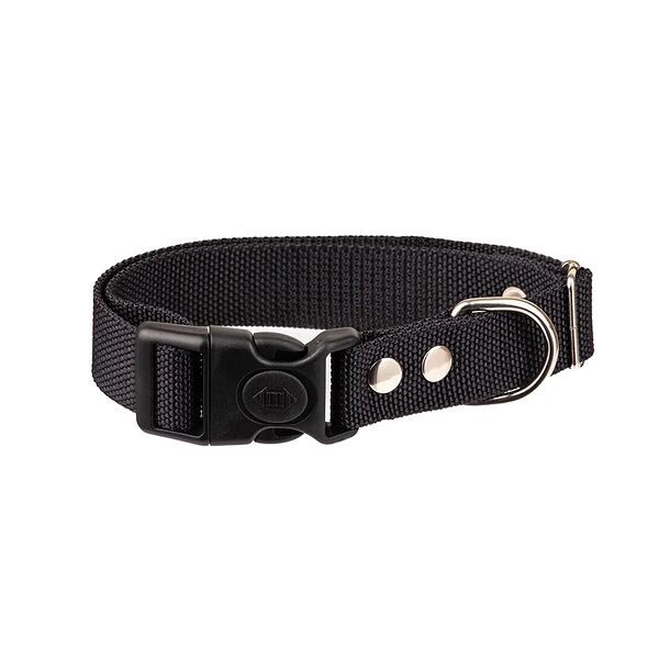 Ошейник нейлон М многоразмерный с фиксатором 20 28-45 см черный