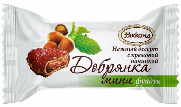 Конфеты Добрянка нежный десерт мини фундук ТМ Акконд