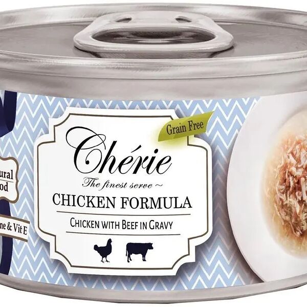 Корм влажный Pettric Cherie рубленная курица с говядиной в подливе