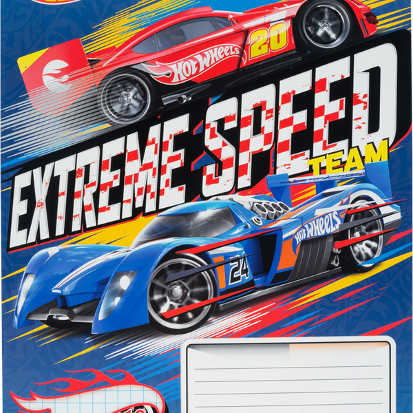 Тетрадь HOT WHEELS 12л клетка картон Ac лиц,Hot Wheels А5, 1шт, в ассортименте