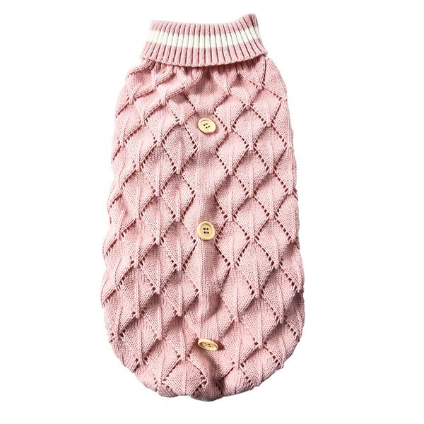 Свитер для собак FOXIE Buttons M (длина спины 35см) розовый