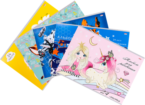 

Альбом для рисования PROF-PRESS Микс №3 А4 24 листа, на скрепке, в ассортименте