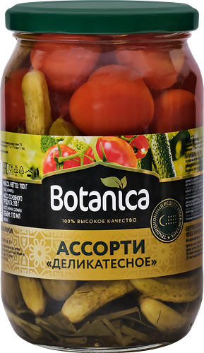 Ассорти BOTANICA Деликатесное, черри и корнишоны, 720мл
