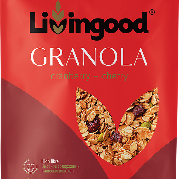 Гранола LIVINGOOD Клюква-вишня