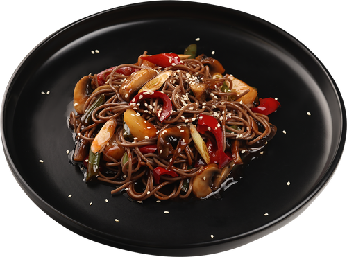 

Овощи в кисло-сладком соусе WOK с гречневой лапшой, 400 г
