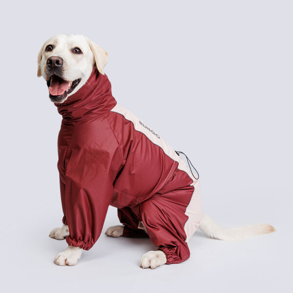 Дождевик для лабрадора-ретривера и хаски, 54x92x56 см, пудра вишня (девочка)