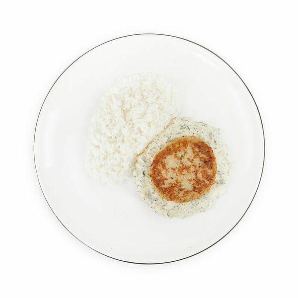 Котлета жареная из судака и креветок с рисом Шеф Перекрёсток 270 г