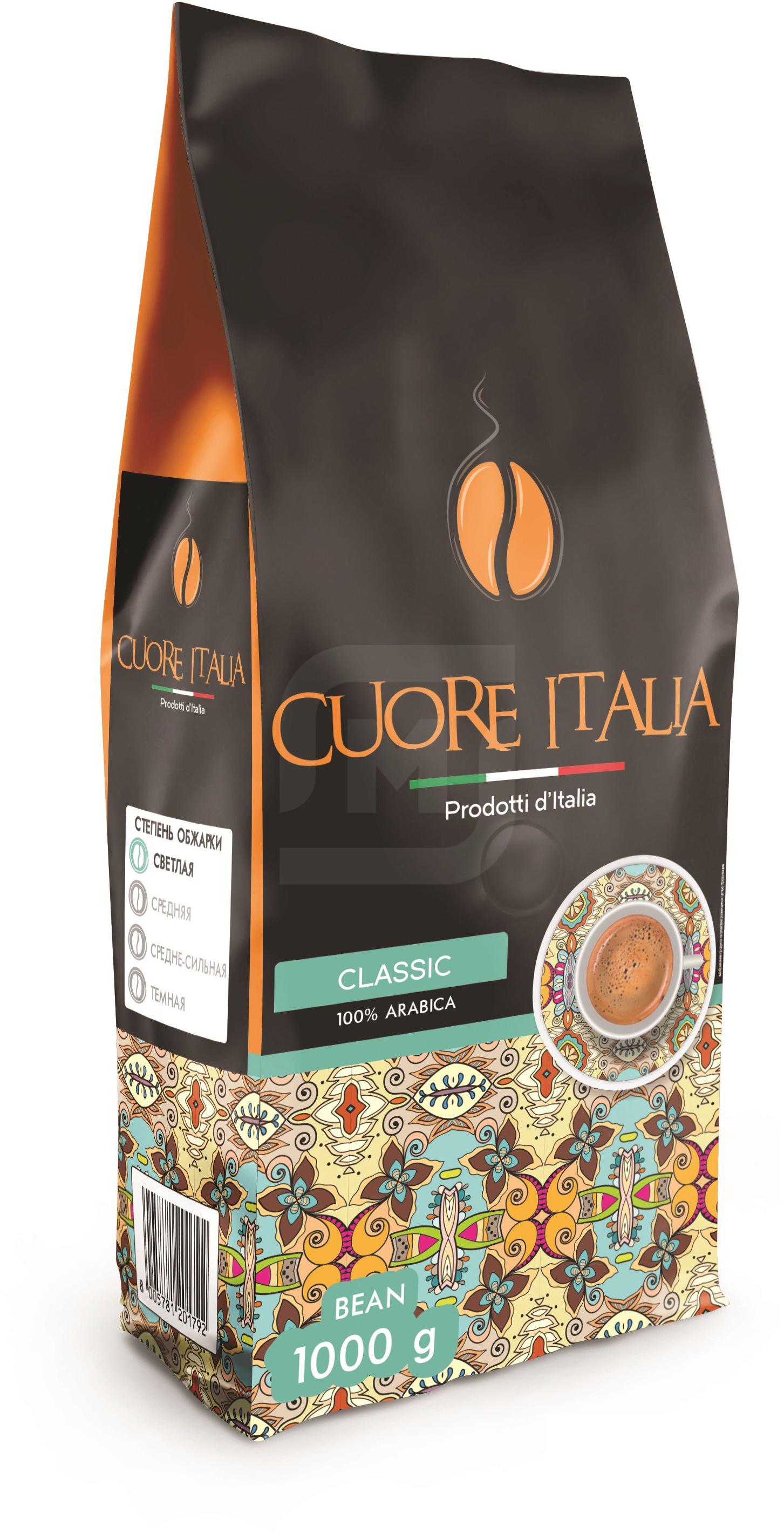 

Кофе зерновой Cuore Italia 1кг