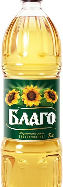Масло подсолнечное Благо рафинированное 1л
