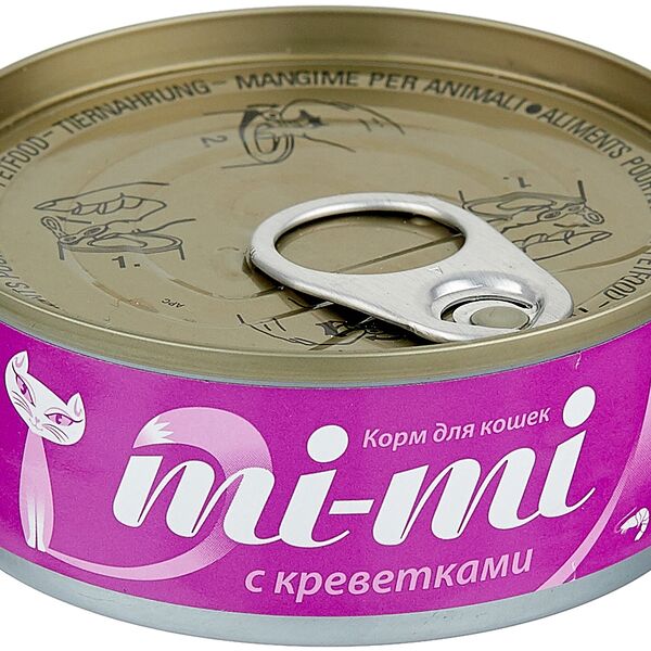 MI-MI 80гр Корм для кошек и котят с креветками 