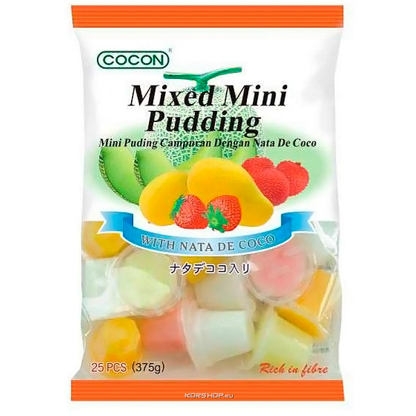 Пудинг Cocon Mixed Mini Pudding Ассорти фруктовый, 25 шт.