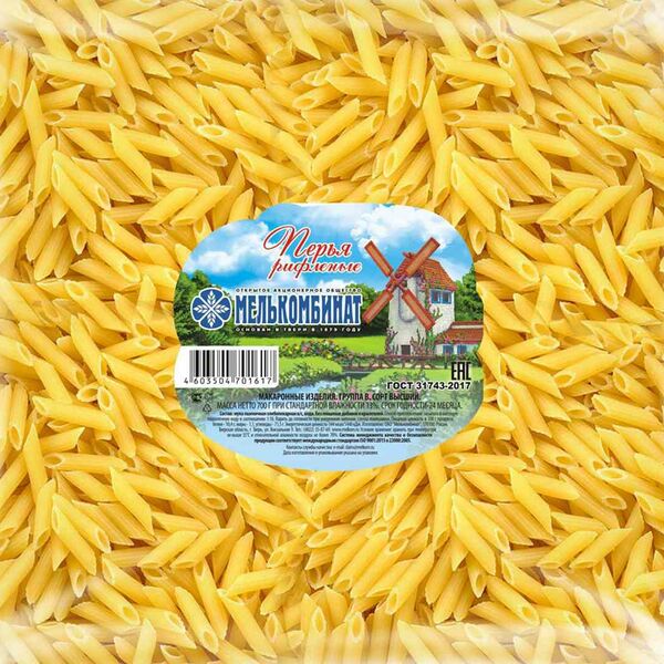 Макаронные изделия Перья рифленые Мелькомбинат